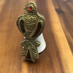 Vintage Big Bird Afghan Massive Ring, Vintage Antique Bird Adjustable Rings